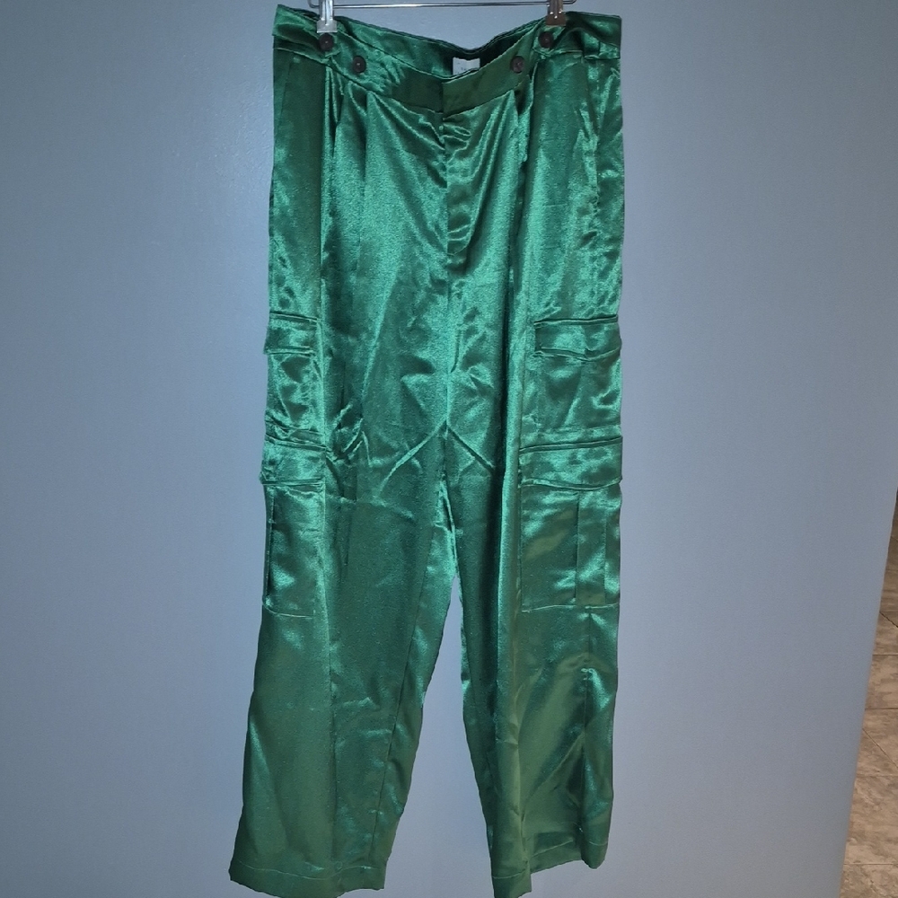 A New Day Emerald Satin Trousers